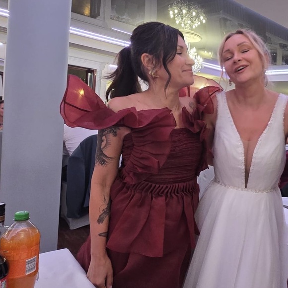 Aje Deep Red Ruffled Prom Dress - Picture 13 of 13